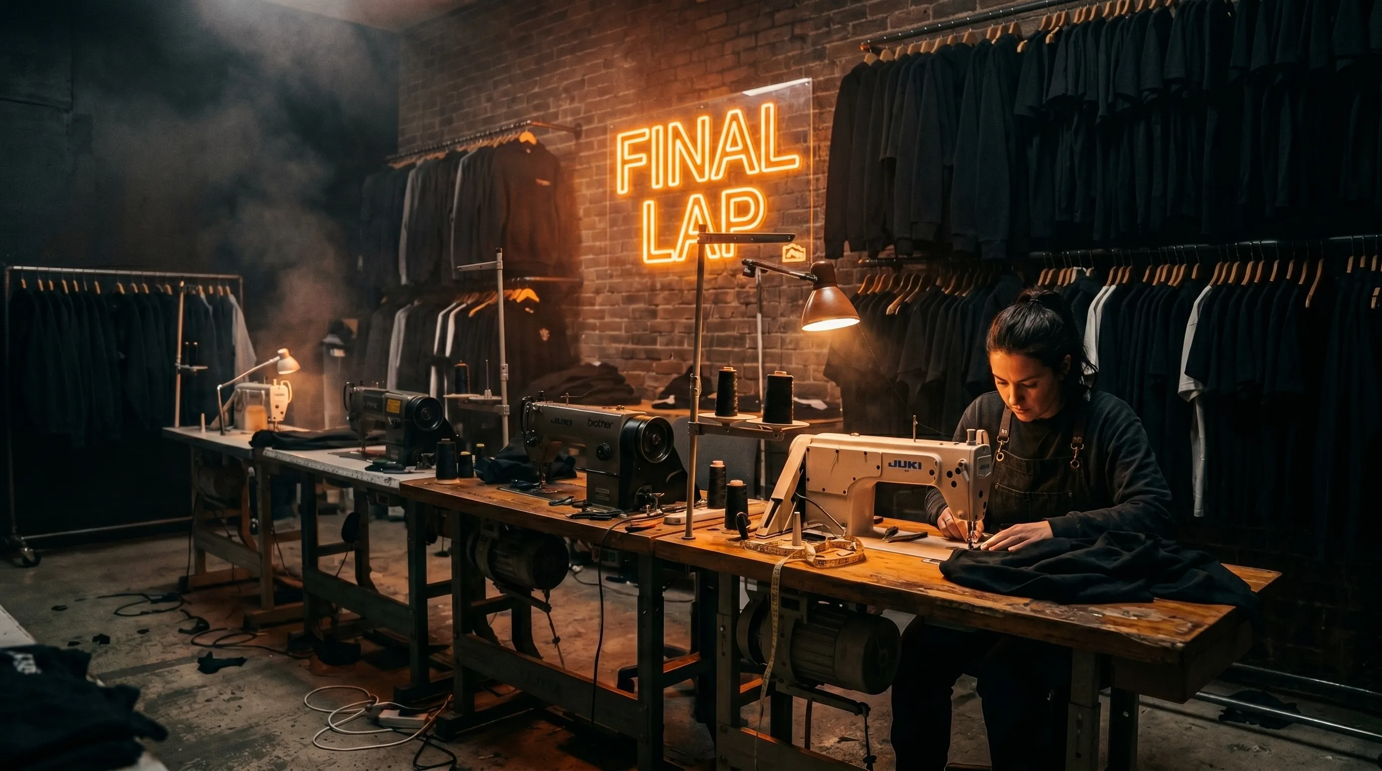 Final Lap studio dark backdrop area